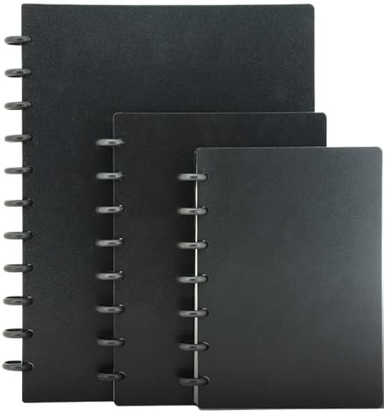 100pcs Discbound Planner Discs Expansion Discs Loose Leaf Disc for Discbound Notebook Planner Scrapbook Binding(Black Smoke Black Mixed,1.26 inch/32mm)