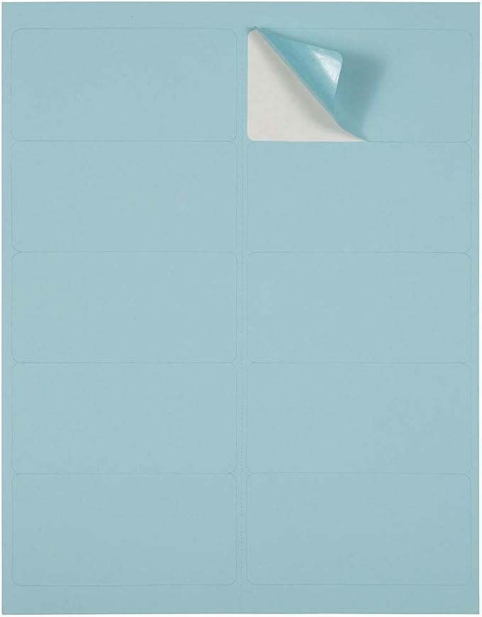 JAM PAPER Shipping Address Labels - Standard Mailing - 2 x 4 - Baby Blue - 120/Pack