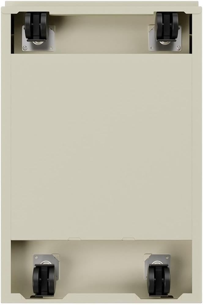 Pemberly Row 2 Drawers 27.75" Vertical Beige Metal Filing Cabinet Lockable Pre-Assembled Stationary Letter Size for Home, Office