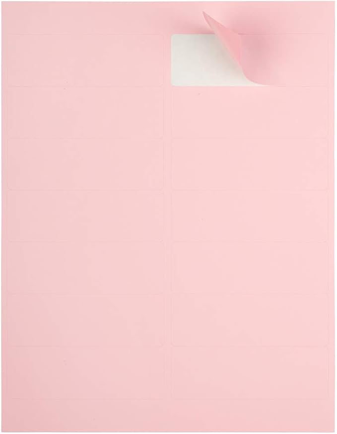JAM PAPER Shipping Address Labels - Rectangular - 1 1/3 x 4 - Baby Pink Pastel - 126/Pack
