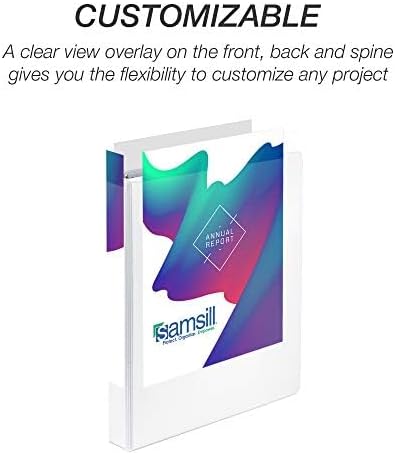 Samsill Durable 1 inch 3 Ring Binder, Made in USA, D Ring Binder, FSC 100% Recycled Chipboard, White, 12 Pack