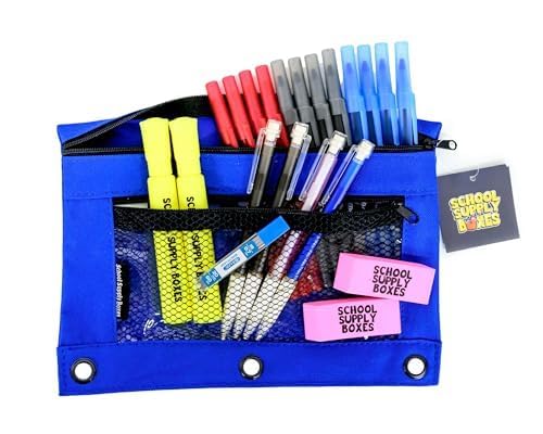 Secondary School Essentials Bundle | Case (2 Boxes) - 51 Pieces per Box | School Supply Boxes - Back to School Essentials | Includes Notebooks, Binders, Pencils, Index Cards, Highlighters, & More