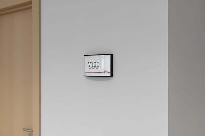 SET OF 5, SIGN HOLDER FOR DOOR OR WALL MOUNT NAME PLATE FRAME DISPLAY CURVATURE PLAQUE SILVER ALUMINUM, 4.00" W x 2.36" H