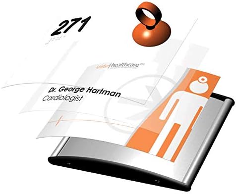 Office Door/Wall NAMEPLATE Sign Frame Display Curvature Design Silver Holder (6.0" W x 8.27" H)