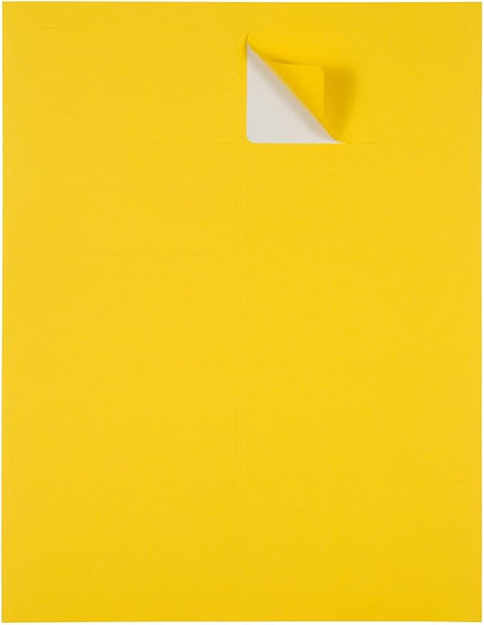 JAM PAPER Shipping Address Labels - Standard Mailing - 2 x 4 - Yellow - 120/Pack