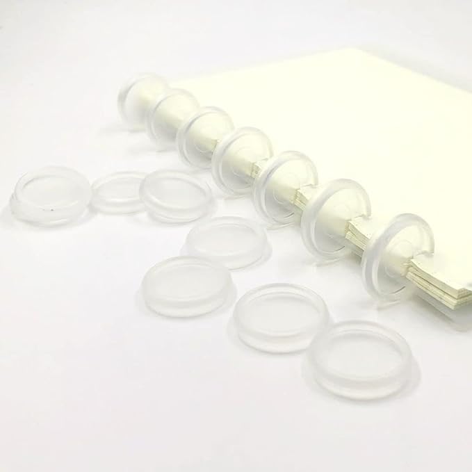 100pcs Discbound Notebook Discs DIY Planner Accessories fits for Tul,Levenger,Arc,Happy Planner,Talia(Clear,0.7inch/18mm)