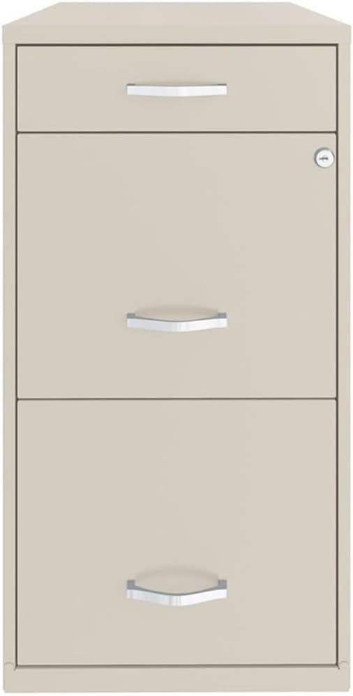 Scranton & Co Set of 2 18" D 3-Drawer Metal Filing Cabinet with Pencil Drawer