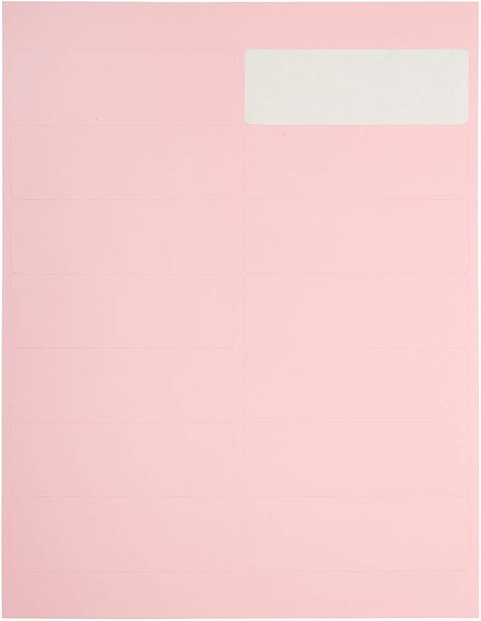 JAM PAPER Shipping Address Labels - Rectangular - 1 1/3 x 4 - Baby Pink Pastel - 126/Pack