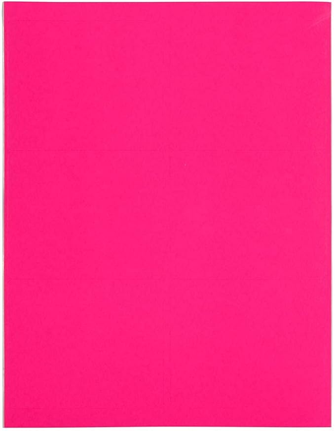 JAM PAPER Shipping Address Labels - Large - 3 1/3 x 4 - Neon Fluorescent Pink - 120/Pack
