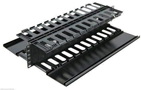 Raising Electronics 2U Horizontal Double Sided Finger Duct Cable Manager 19 Inch Rack Mount