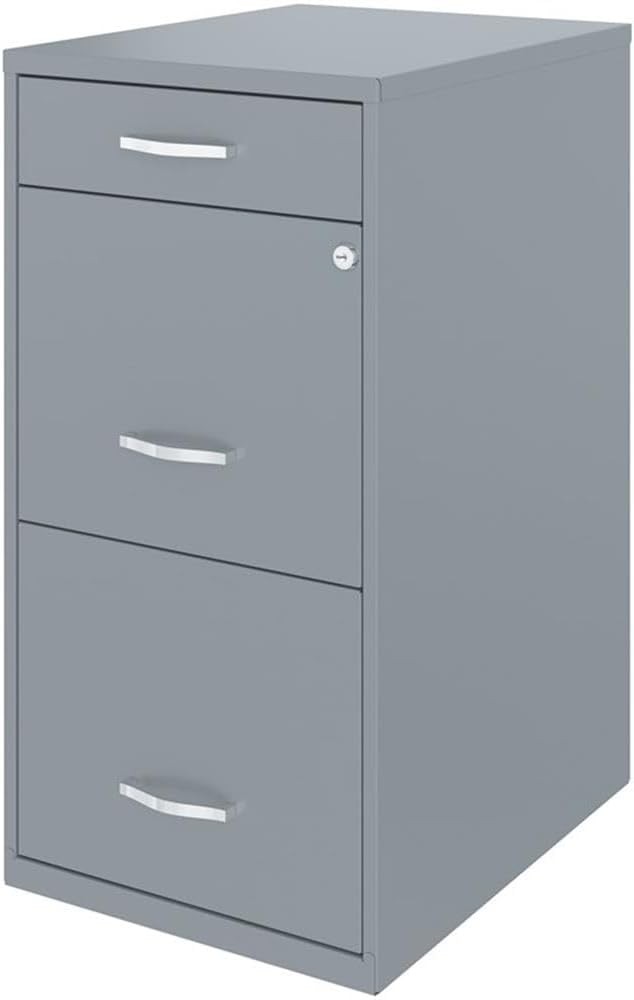 Scranton & Co Set of 2 18" D 3-Drawer Metal Filing Cabinet with Pencil Drawer