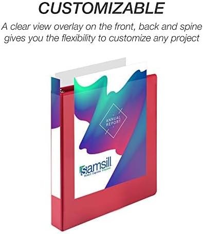 Samsill Durable 1 inch 3 Ring Binder, Made in USA, D Ring Binder, FSC 100% Recycled Chipboard, Red, 4 Pack