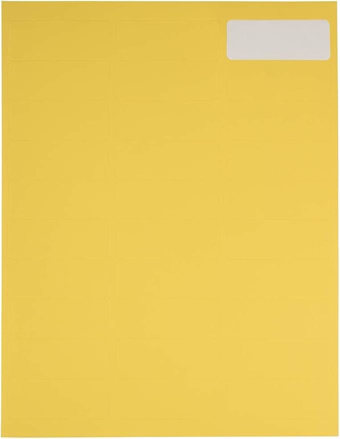 JAM PAPER Return Address Labels - Standard Mailing - 1 x 2 5/8 - Yellow - 120 Shipping Labels/Pack