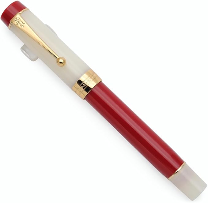 JINHAO 100 Fountain Pen with Ink Converter (Medium Nib 0.7mm, Palace Museum Red)