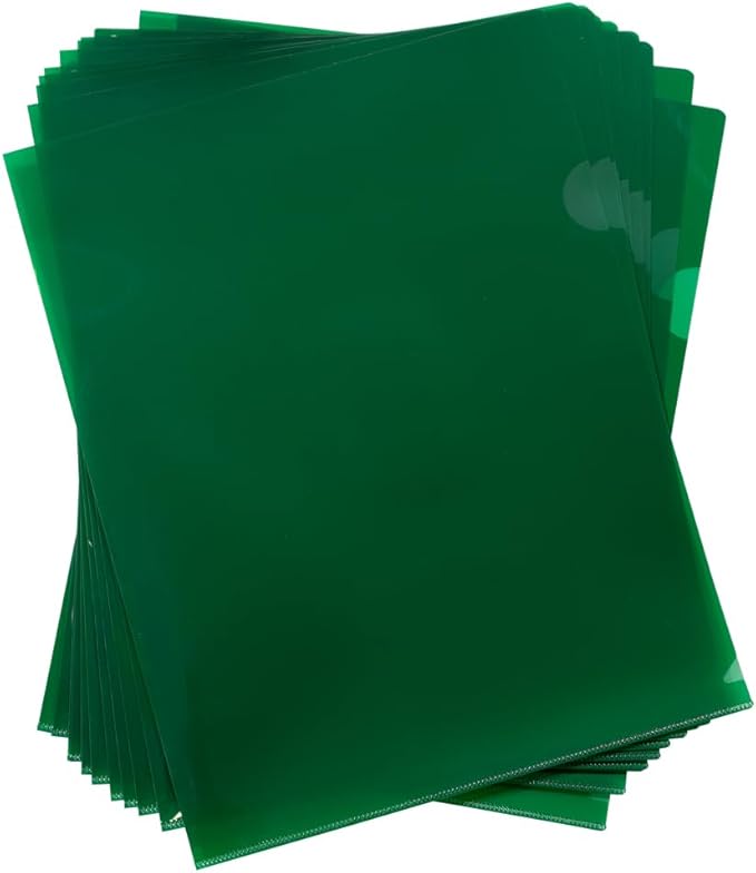 JAM PAPER Plastic Sleeves - Letter Size - 9 x 11 1/2 - Green Project Pockets - 120 Bulk Page Protectors/Pack