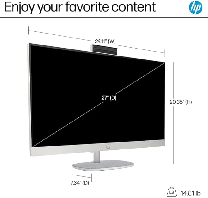 HP 27" FHD Touch-Screen All-in-One Computer, 12-Cores Intel Core Ultra 7, 64GB DDR5 RAM 2.5TB Storage (2TB SSD+512GB Docking Station Set), Windows 11 Pro with Microsoft Office Included, White