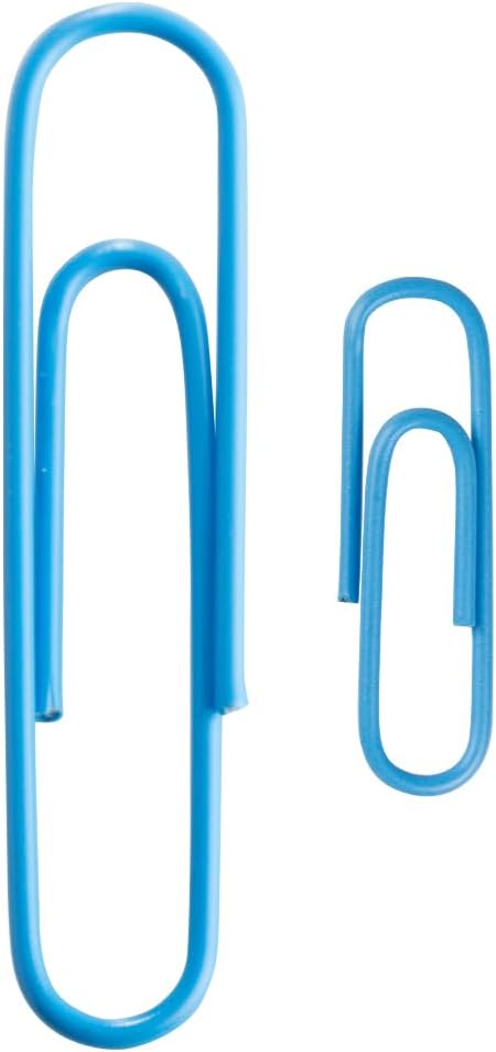 JAM PAPER Combo Pack Colorful Paper Clips - Standard & Jumbo - Baby Blue Paperclips - 1 Pack of 100 & 1 Pack of 75