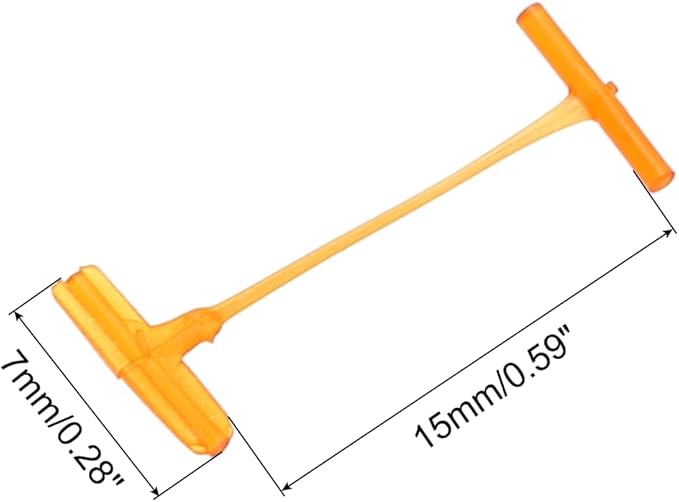 MECCANIXITY Standard Tagging Fasteners,Plastic Regular,Standard Label Gun Price Tagging Barbs for Garment Price Tag Label Tagging Barbs 15mm/0.59 Inch,Pack of 1000 Orange