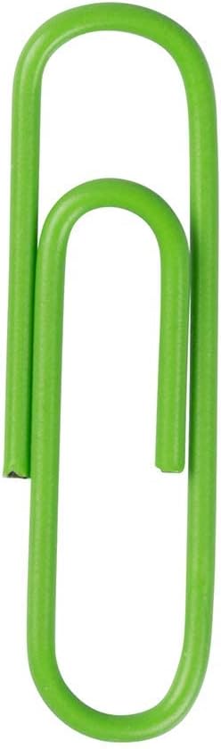 JAM PAPER Colorful Standard Paper Clips - Regular 1 Inch - Lime Green Paperclips - 100/Pack