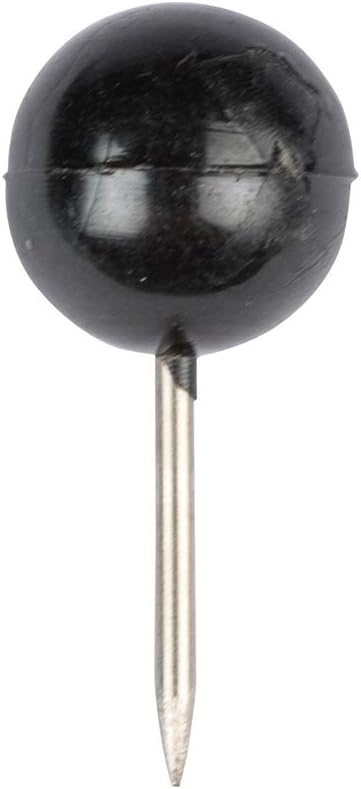 JAM PAPER Colorful Push Pins - Round Head Map Thumb Tacks - Black Pushpins - 100/Pack