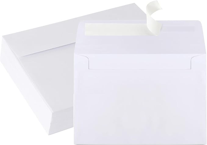 A2 Envelopes White, 70 Pack, Self Seal 120gsm Paper for 4.25x5.5 Cards, Size 4 3/8" x 5 3/4" Envelopes for Invitations, Postcards, Photos RSVP, Greeting Cards