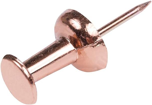 JAM PAPER Colorful Push Pins - Rose Gold Pushpins - 100/Pack