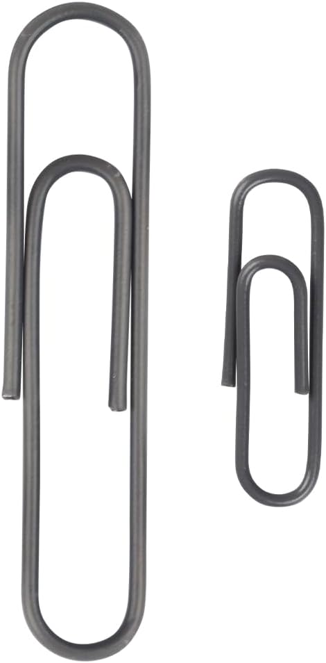 JAM PAPER Combo Pack Colorful Paper Clips - Standard & Jumbo - Grey Paperclips - 1 Pack of 100 & 1 Pack of 75