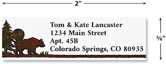 Country Lodge Small Return Address Labels (4 Designs) - Set of 240 2" x 5/8" Self-Adhesive, Flat-Sheet Labels