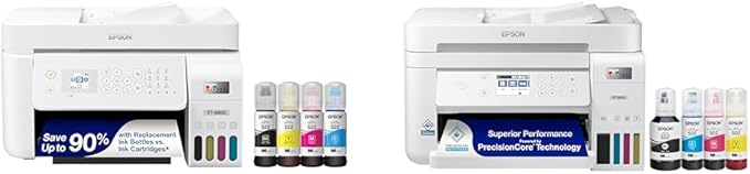 Epson EcoTank ET-4800 Wireless All-in-One Cartridge-Free Supertank Printer with Scanner & EcoTank ET-3850 Wireless Color All-in-One Cartridge-Free Supertank Printer with Scanner