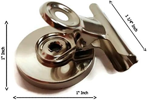 Mini Silver Refrigerator Magnet Hook Clips for Holding Photographs, Holding Business Cards, Office Organizing, Memo Note Clips (16)