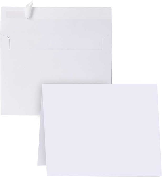 Blank Cards and Envelopes 4x6, 30 Pack White Invitation Card Stock with 30 Pack A4 Size, Self-Seal Thank you Blank Greeting Cards with Envelopes for All Occasion DIY, Print custom