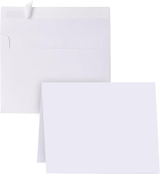 Blank Cards and Envelopes 4x6, 30 Pack White Invitation Card Stock with 30 Pack A4 Size, Self-Seal Thank you Blank Greeting Cards with Envelopes for All Occasion DIY, Print custom