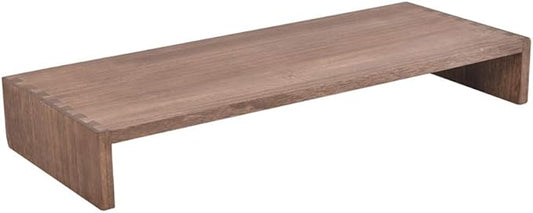 KIRIGEN Monitor Stand Wooden -Desk stand wood for Computer / Laptop/ TV Printer - Monitor Arms & Stands Desk Riser for Office Organizers -Desktop Workspace (59,Dark Brown)