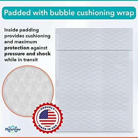 250 Pack USA Made Poly Bubble Mailers (#0) 6x10 Inches Shipping Padded Envelopes Self Seal Tape #0 (Usable size 6 x9)