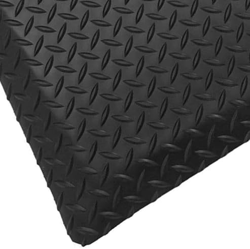 Rhino Mats, American Classic Diamond Anti-Fatigue Mats, Industrial Ergonomic Comfort Standing Mat for Work, Home, Garage, Office, Kitchen or Anywhere (Black 9/16" Thick, 4 FT. x 6 FT.)