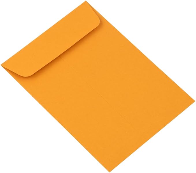 JAM PAPER 5 1/2 x 7 1/2 Open End Catalog Envelopes with Peel and Seal Closure - Brown Kraft Manila - Bulk 500/Carton