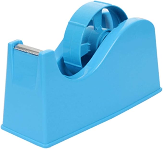 Desktop Tape Dispenser Adhesive Roll Holder (Fits 1" & 3" Core) with Weighted Nonskid Base Blue