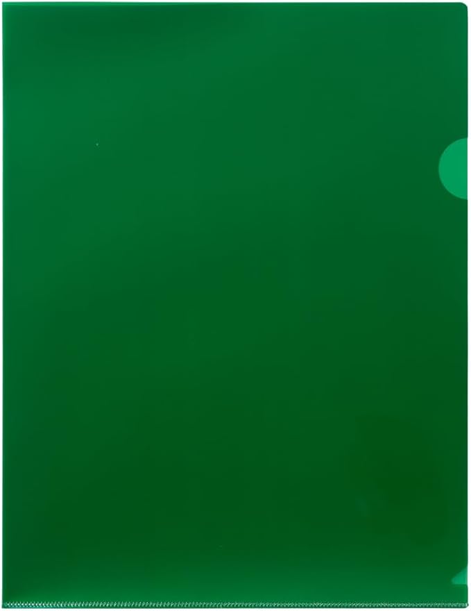 JAM PAPER Plastic Sleeves - Letter Size - 9 x 11 1/2 - Green Project Pockets - 120 Bulk Page Protectors/Pack