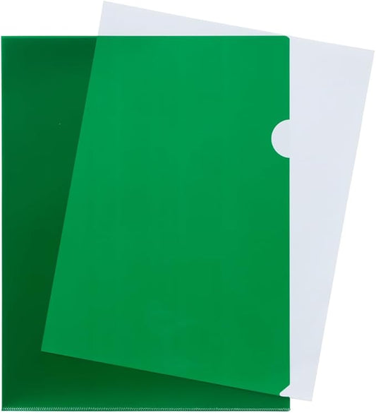 JAM PAPER Plastic Sleeves - Letter Size - 9 x 11 1/2 - Green Project Pockets - 12 Page Protectors/Pack