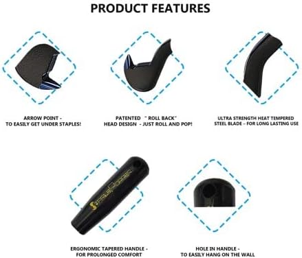 StaplePopper Mini - Staple Remover. Fastest and Easiest Way to Remove Carpet Staples! Heavy Duty Contractor Grade!