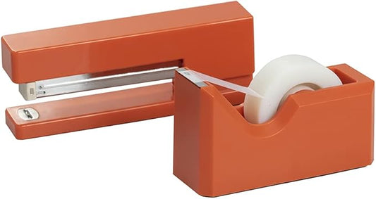 JAM PAPER Office & Desk Sets - 1 Stapler & 1 Tape Dispenser - Orange - 2/Pack