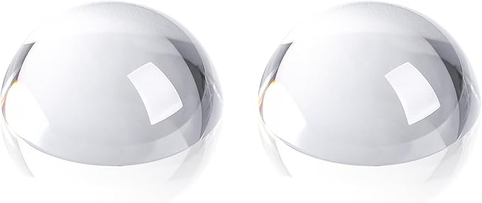 SWTHONY 2pcs 2.4inch Crystal Dome Magnifying Paperweight, Reading Magnifier Glass Paper Weights for Outdoor Events, Office Desk