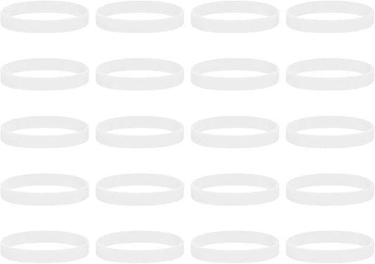 MECCANIXITY 100Pcs Silicone Rubber Bands Non-slip 4 Inch Flat Elastic Rubber Wrapping Bands for Books, Traps, Art, Wrapping Paper, Cord Wraps, White