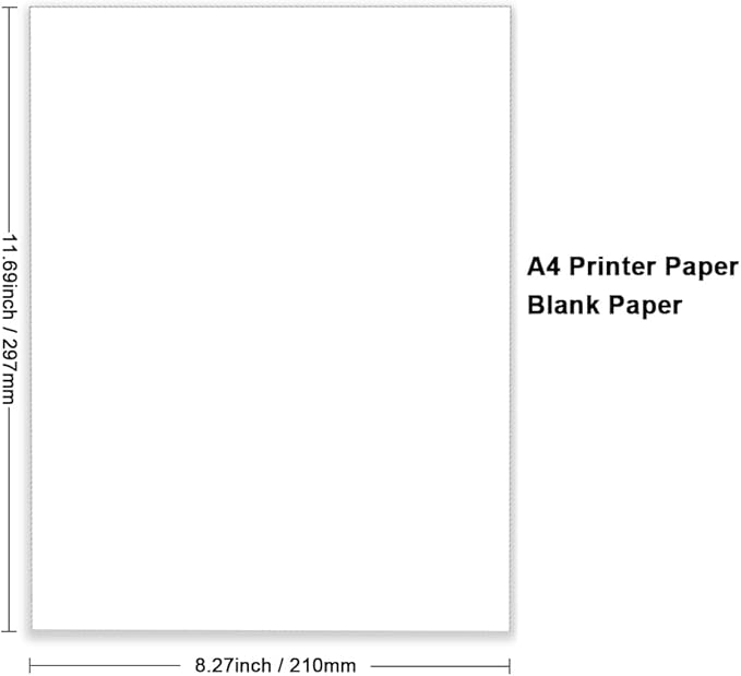 Printer Paper - 100 Sheets, A4 Premium Bright White Paper, 28lb Bond / 70lb Text (105 gsm) Bright White Paper – Great for Copy, Printing, Writing, 8.27" x 11.69" (210 x 297 mm)