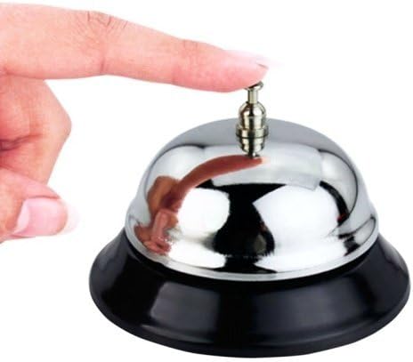 1InTheOffice Call Bell, Service Bell, 3/8" Diameter Desk Call Bell Chrome Finish for Hotels, Schools, Restaurants, Reception Areas, Hospital (4)