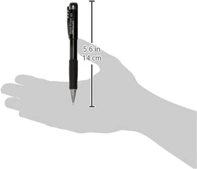 Pentel Mechanical Pencil 0.5 mm Twist Erase III, Twist Up Eraser, Pre-Loaded Super Hi-Polymer HB Lead, Black Barrel, 3-Pack