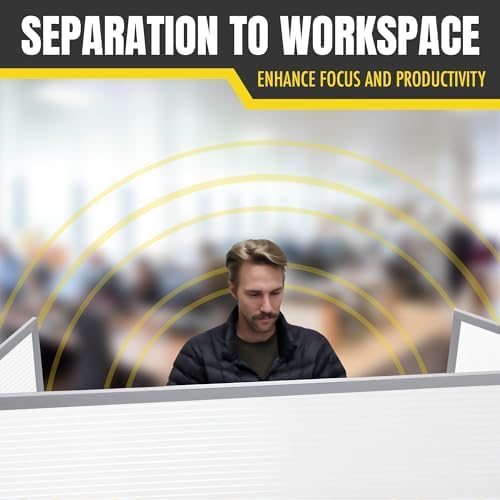 OBEX Polycarbonate Office Desk Mounted Privacy Screen Adjustable Table Top Panel Divider, Universal Aluminum Bracket-USA Made, 24" x 42", White