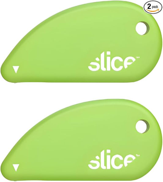 Slice Micro Safety Cutter | Safe Ceramic Box Cutter Lasting 11x Longer than Metal | Keychain Box Opener | 2 Pack