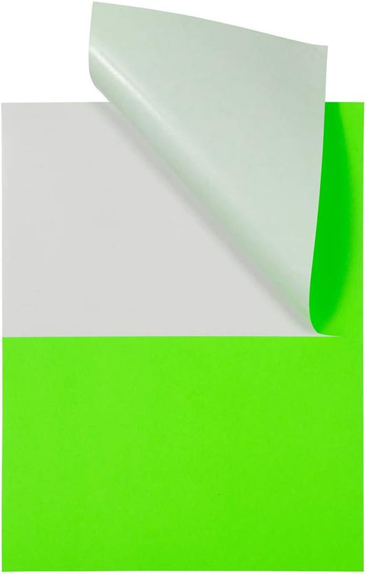 JAM PAPER Shipping Labels - Half Page - 5 1/2 x 8 1/2 - Neon Green - 50/Pack