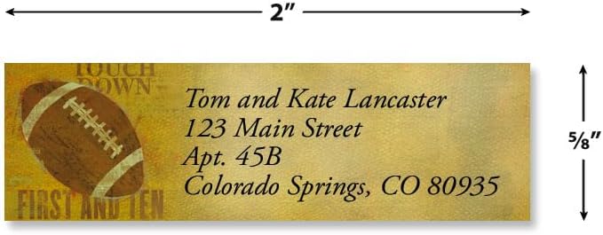 Sports Balls Small Return Address Labels (6 Designs) - Set of 240 2" x 5/8" Self-Adhesive, Baseball, Soccer, Basketball, Football, Hockey, Vollyball Flat-Sheet Labels